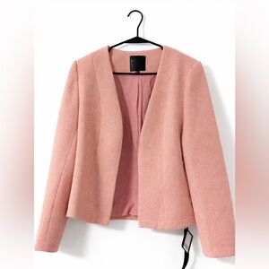 Mina Self Pink Tweed Jacket / blazer Size L  | New with Tags